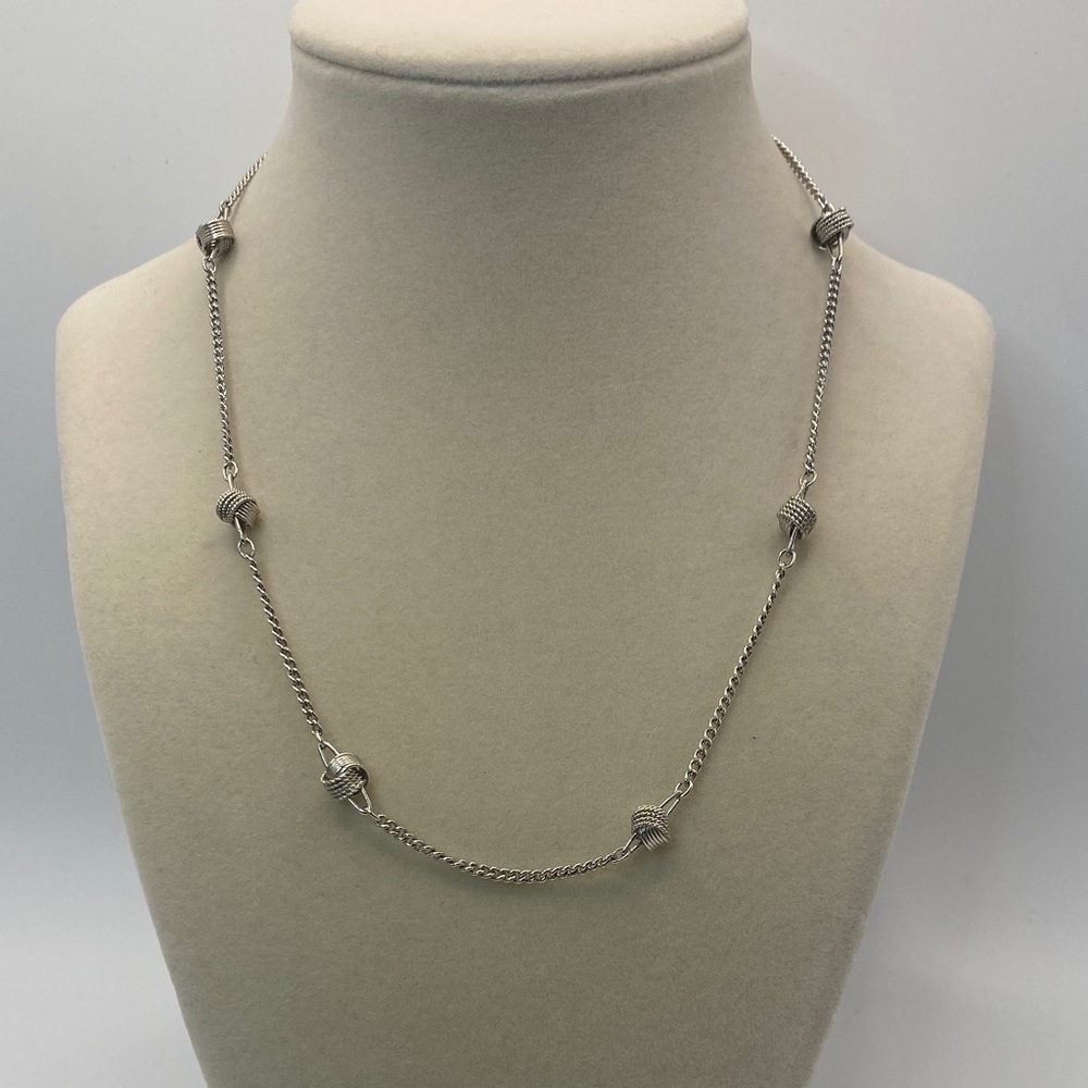 Vintage Avon Delicate Knots Silver Tone Necklace